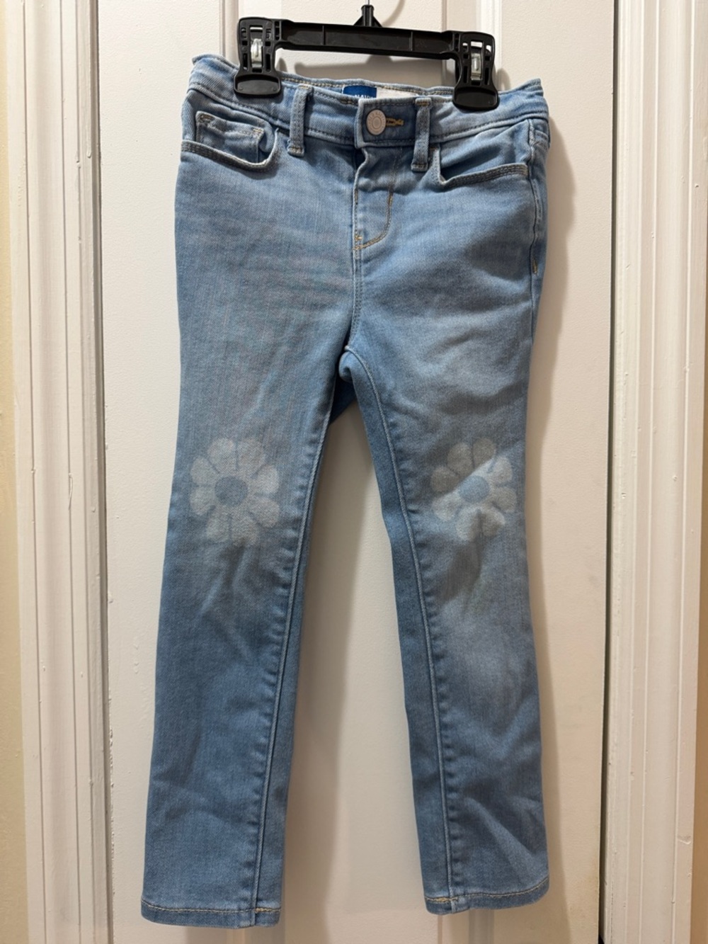 Old Navy Light Denim Blue Rockstar Jeggings with Daisy Accents 5T